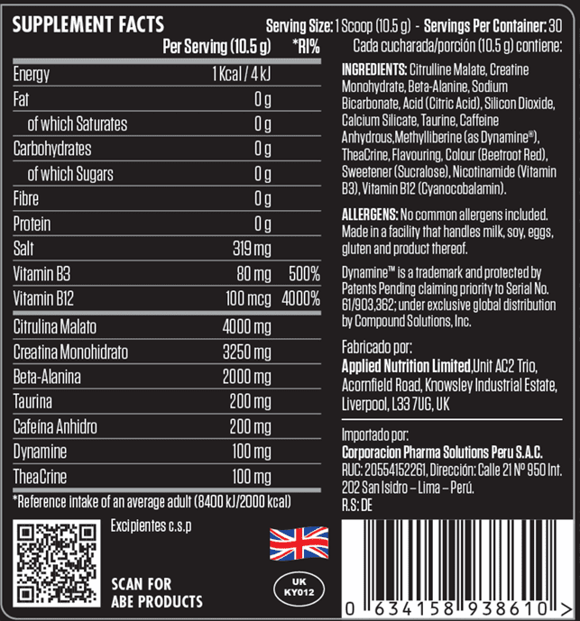 ABE - PRE ENTRENO APPLIED NUTRITION